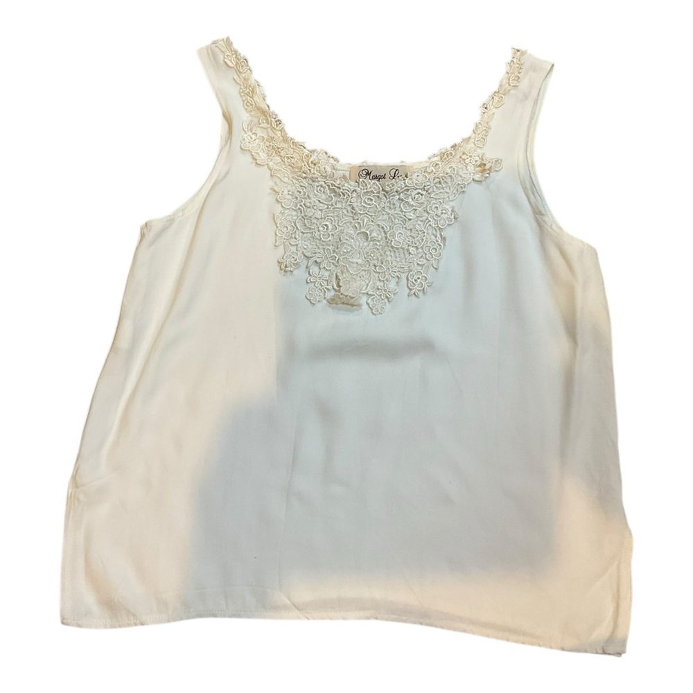 Margot Lea Women’s Vintage White Off Lace 97s Camisole Slip Sleep Top Size S - Picture 12 of 16